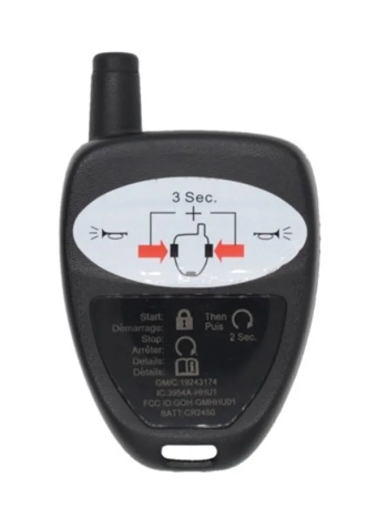 GOH-GMHHU01 19243174 Key Fob Remote