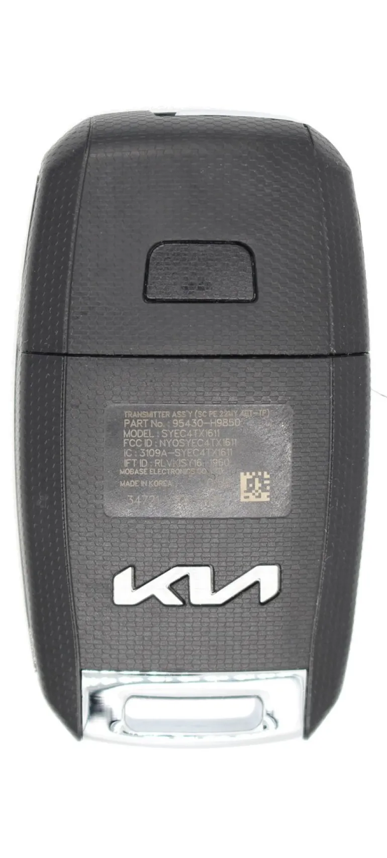 Unrefurbished OEM Kia 95430-H9850 NYOSYEC4TX1611 4 Button Key Fob - Grade A