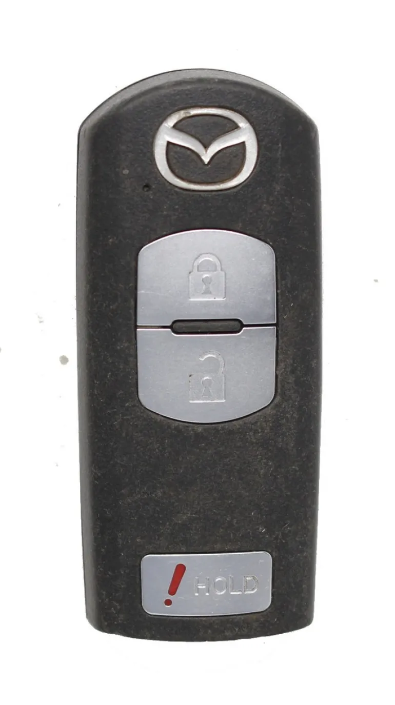 Unrefurbished OEM Mazda EHY5-67-5RYA WAZX1T763SKE11A04 3 Button Key Fob - Grade C