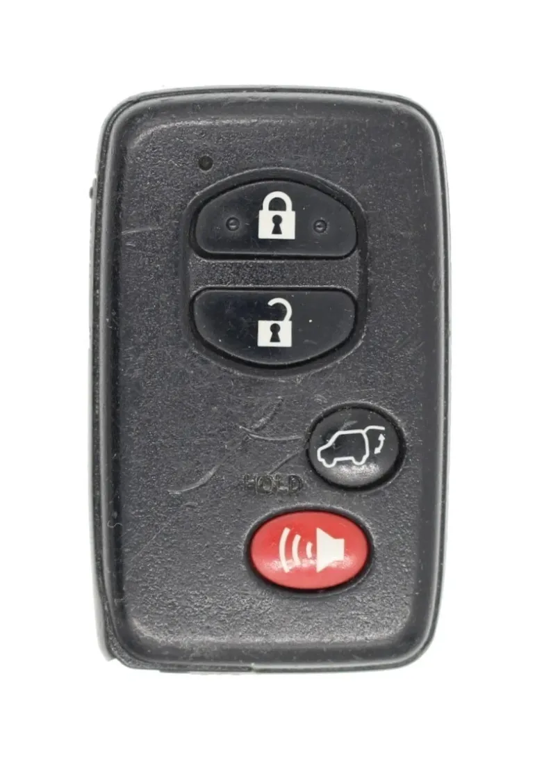 Unrefurbished OEM Toyota 271451-0140 HYQ14AAB 4 Button Key Fob w/ Hatch Release - Grade A
