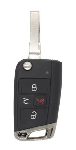 Volkswagen 5G0 959 752 BE OEM 4 Button Key Fob w/ R logo